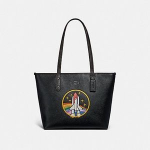 Coach NASA City Zip Tote with Space Shuttle Motif - New